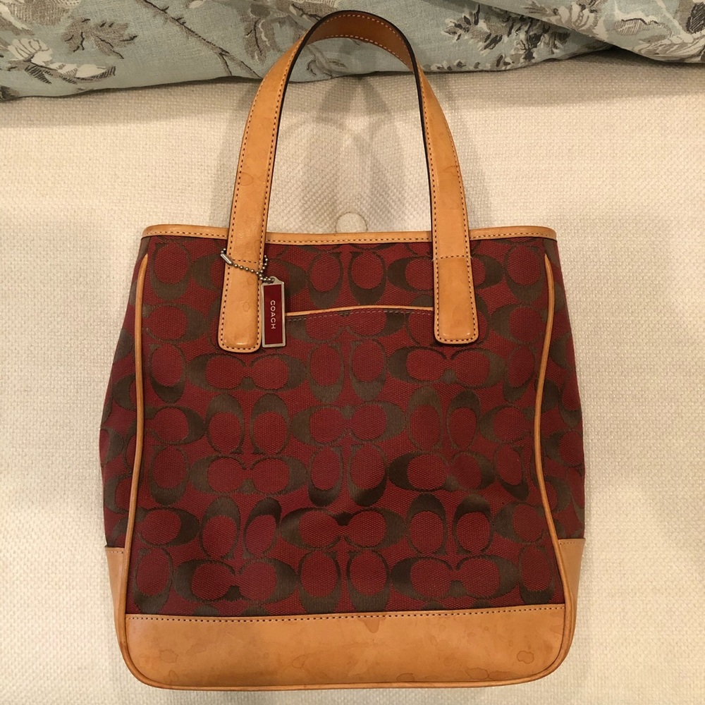 Classic Red Coach Tote.